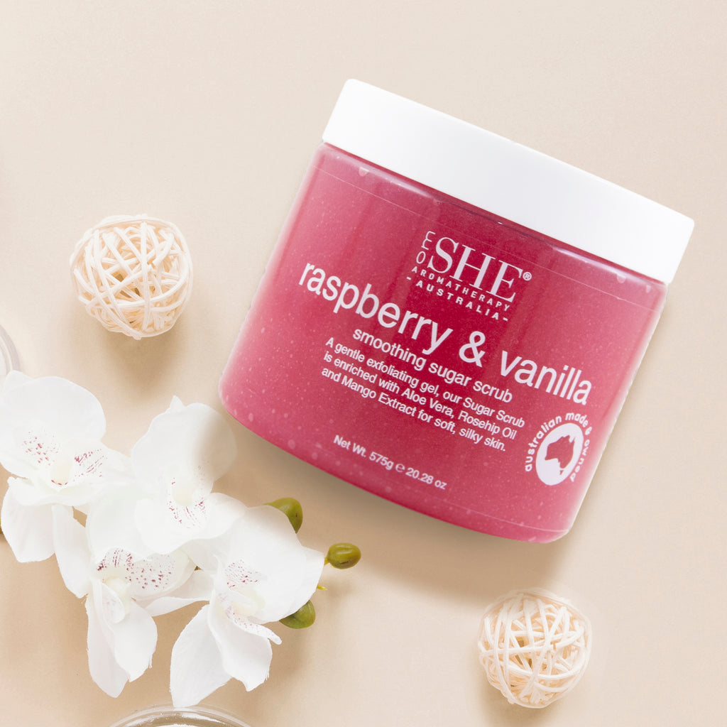 Soft Scrub Raspberry Smoothing Sugar Scrub - Raspberry & Vanilla – omSHE Australia